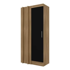 Guarda Roupa Modulado Canto Reto Joker Boreal/preto - Móveis Arapongas