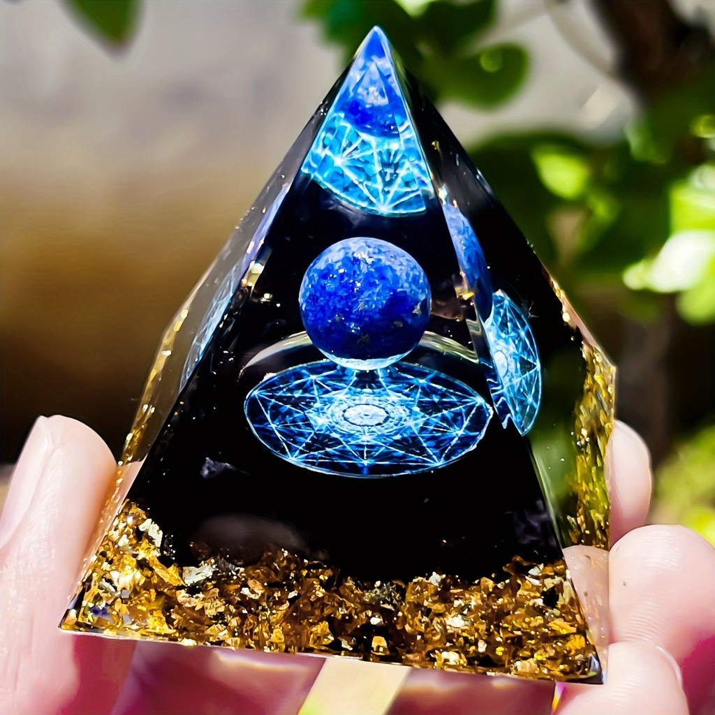 Pirâmide De Orgone Lápis-Lazúli E Obsidiana 5.0 Cm-Pedra Natural Para Energia Positiva , Relaxamento Chakra-Presente De em Oferta na Shopee