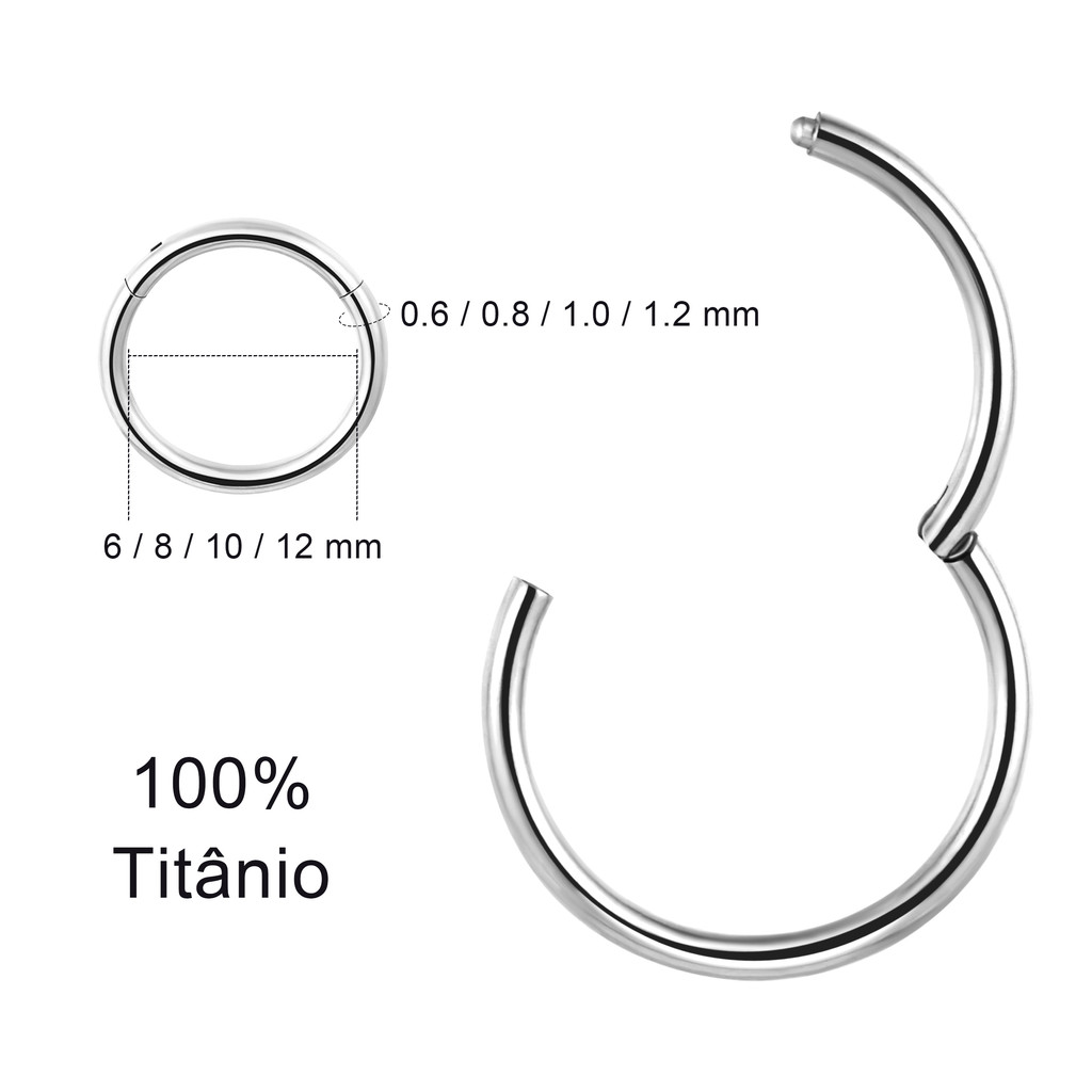 Piercing Argola de Titânio Articulada Segmentada Clicker Helix Septo Rook Conch Boca Nariz em Oferta na Shopee