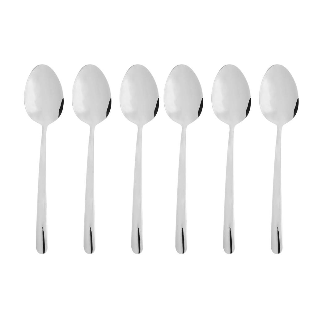 6 Colheres para Sobremesa Viena Aço Inox em Oferta na Shopee