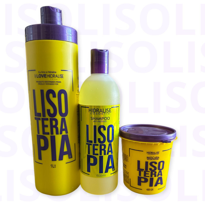 Kit Progressiva Lisoterapia S/Formol + Shampoo Anti Resíduos + Máscara Reconstrutora em Oferta na Shopee