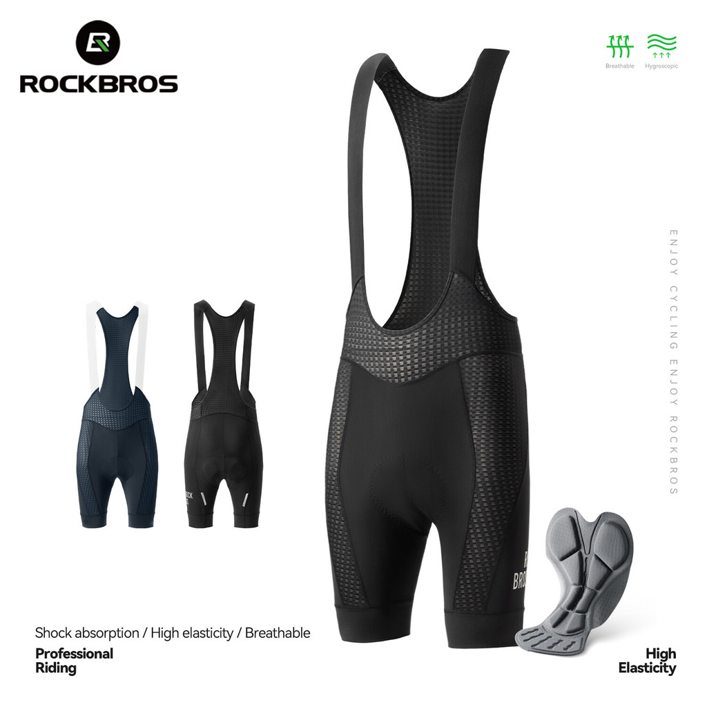 ROCKBROS Calças Masculinas De Alta Elasticidade Shorts Confortáveis À Prova De Choque Esponja Almofada Respirável Secage em Oferta na Shopee