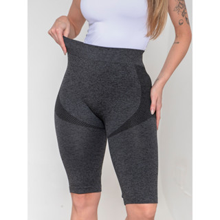 Bermuda Fitness Feminina Cintura Alta Compressão Modeladora Levanta Bumbum em Oferta na Shopee