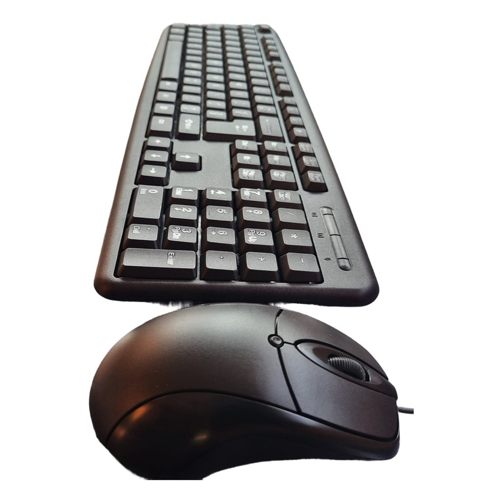 Teclado E Mouse Preto Com Fiopixxo Gfire Conector Usb