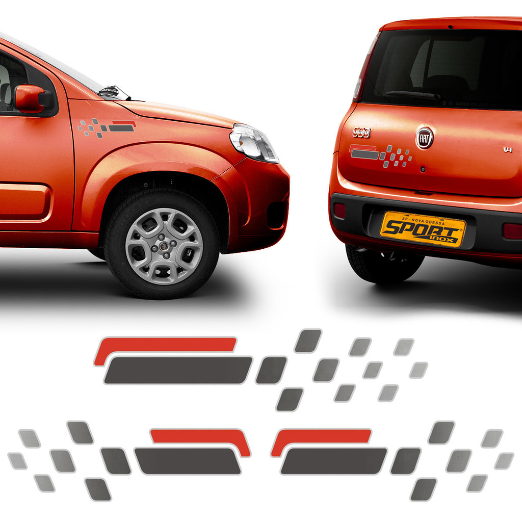 Kit Faixa Lateral e Traseira Para-Lama Fiat Uno Sporting