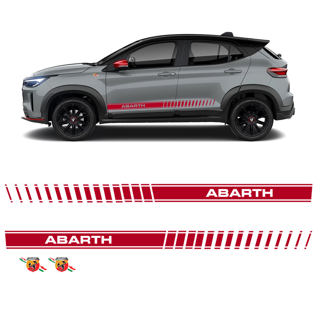 Kit Faixa Fiat Pulse Abarth 2023 Adesivo Vermelho + Emblemas em Oferta na Shopee