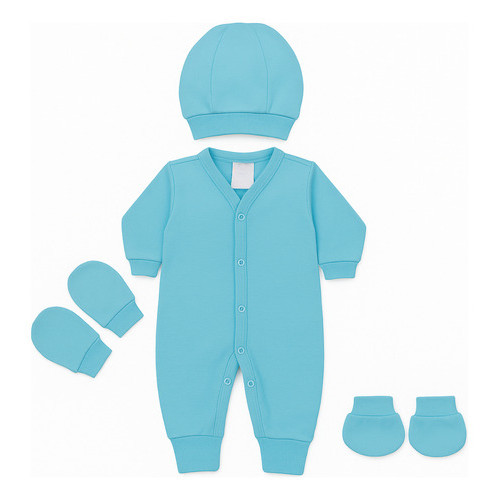 KIT 4 Peças - Macacão Prematuro Bebê Menino ou Menina + Luvas + Touca P/ Bebê Prematuro Suedine em Oferta na Shopee