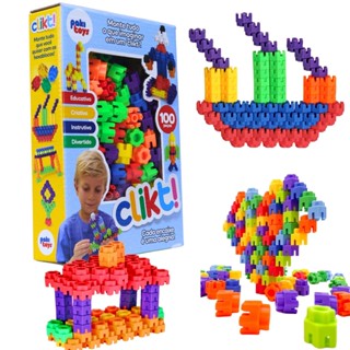 Blocos De Montar Brinquedo Infantil 100 Peças 1544 Paki Toys em Oferta na Shopee