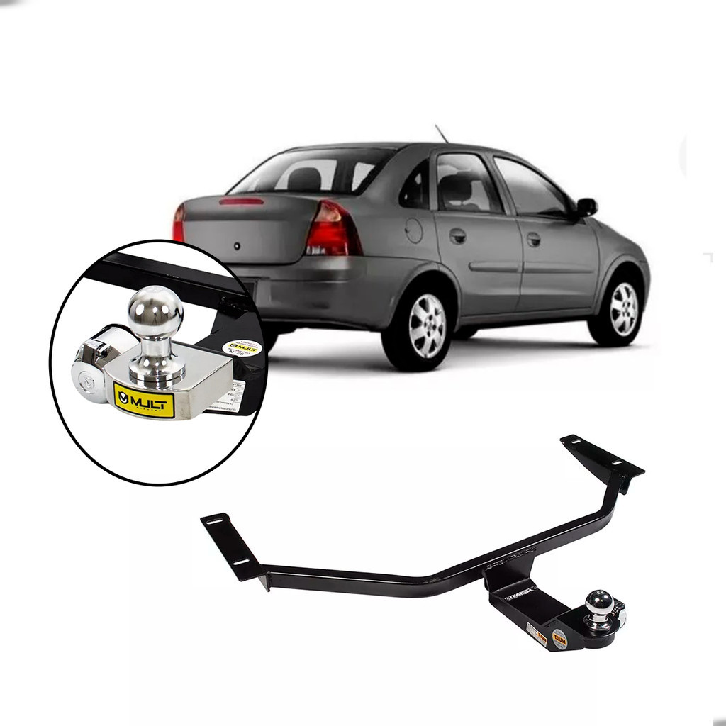 Engate Mult Fixo Reboque Corsa Sedan Joy Maxx Premium 2002-2014 em Aço Homologado INMETRO com Tração Máxima de 450kg