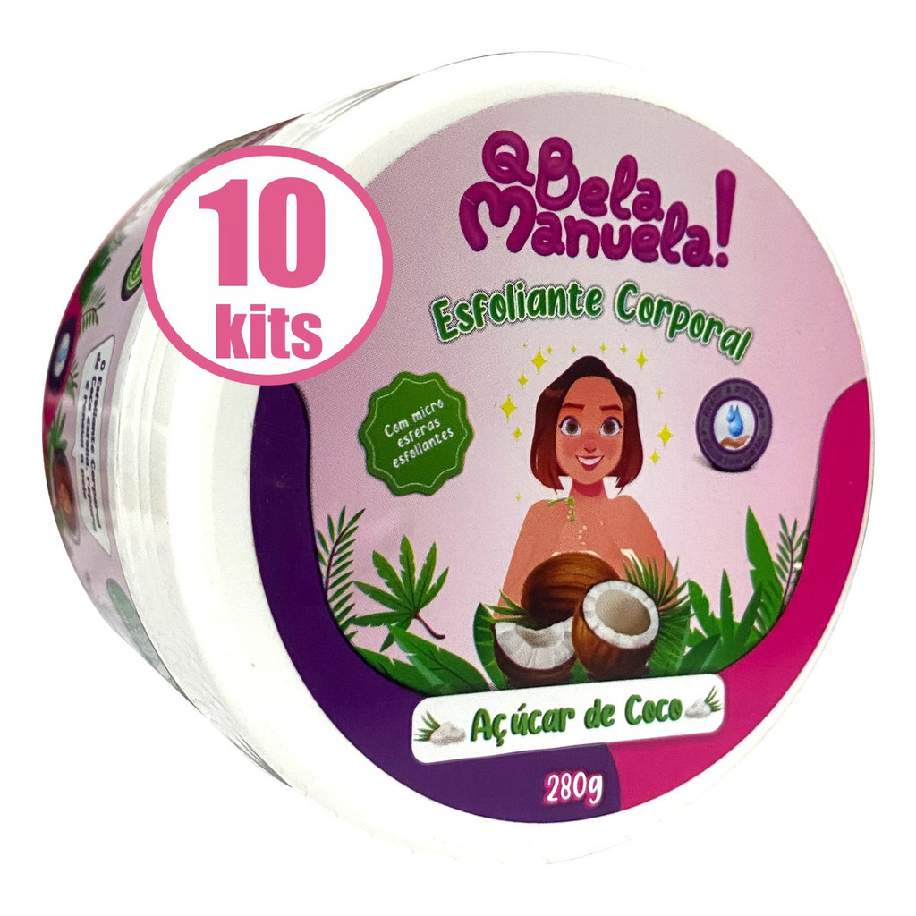 Kit 10 Esfoliante Corporal Coco Qbela Manuela Renova Atacado