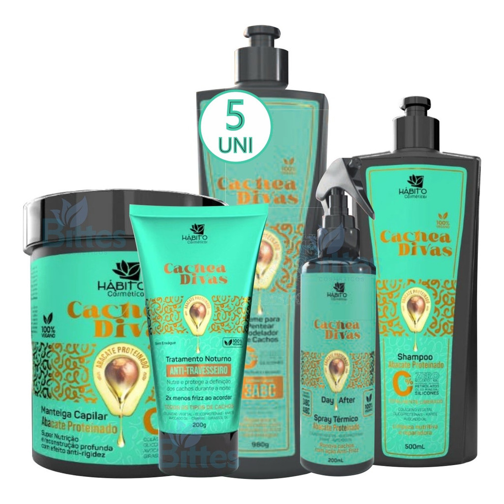 5 Kit Cacheia Divas Cacheados Hábito Definidos Atacado