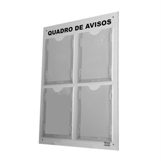 Quadro  Aviso E Gestão Informativo Organizador Mural Acm C/4 Displays Porta Folhas A4 Transparente em Oferta na Shopee
