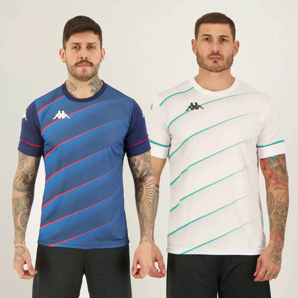 Kit 2 Camisas Kappa Lorgy Branca e Marinho - Sports & Outdoors