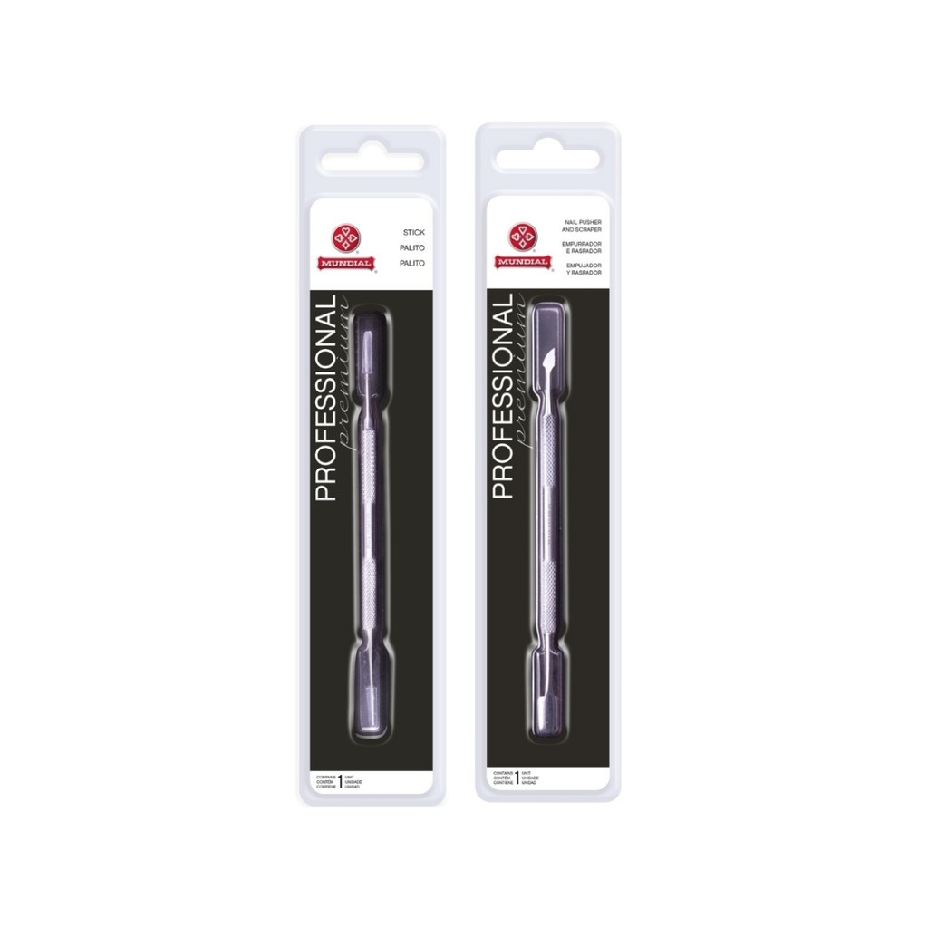 Kit Palito Limpador E Espátula Empurradora Aço Inox Mundial
