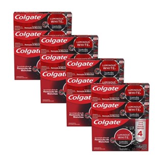 Kit 4 Pack Creme Dental Colgate Luminous White Carvão Ativado 4un de 70g em Oferta na Shopee