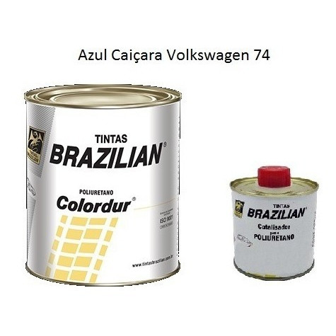 Tinta Automotiva Pu Azul Caiçara Vw - 900 Ml Com Catalisador