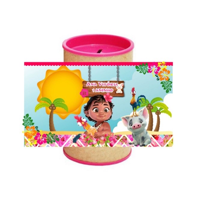 Kit 10 Cofrinhos Personalizados Moana