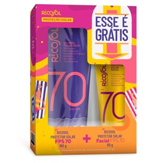 Kit Ricosol FPS 70 Corpo 180g + FPS 70 Facial 50g em Oferta na Shopee