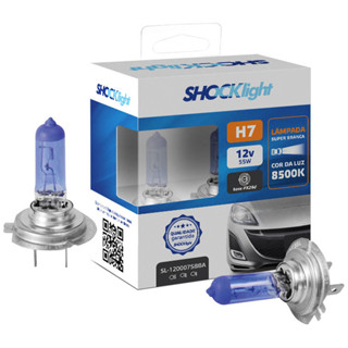Par De Lampada Luz Super Branca Halógena H7 Shocklight 8.500 K Selo Inmetro em Oferta na Shopee