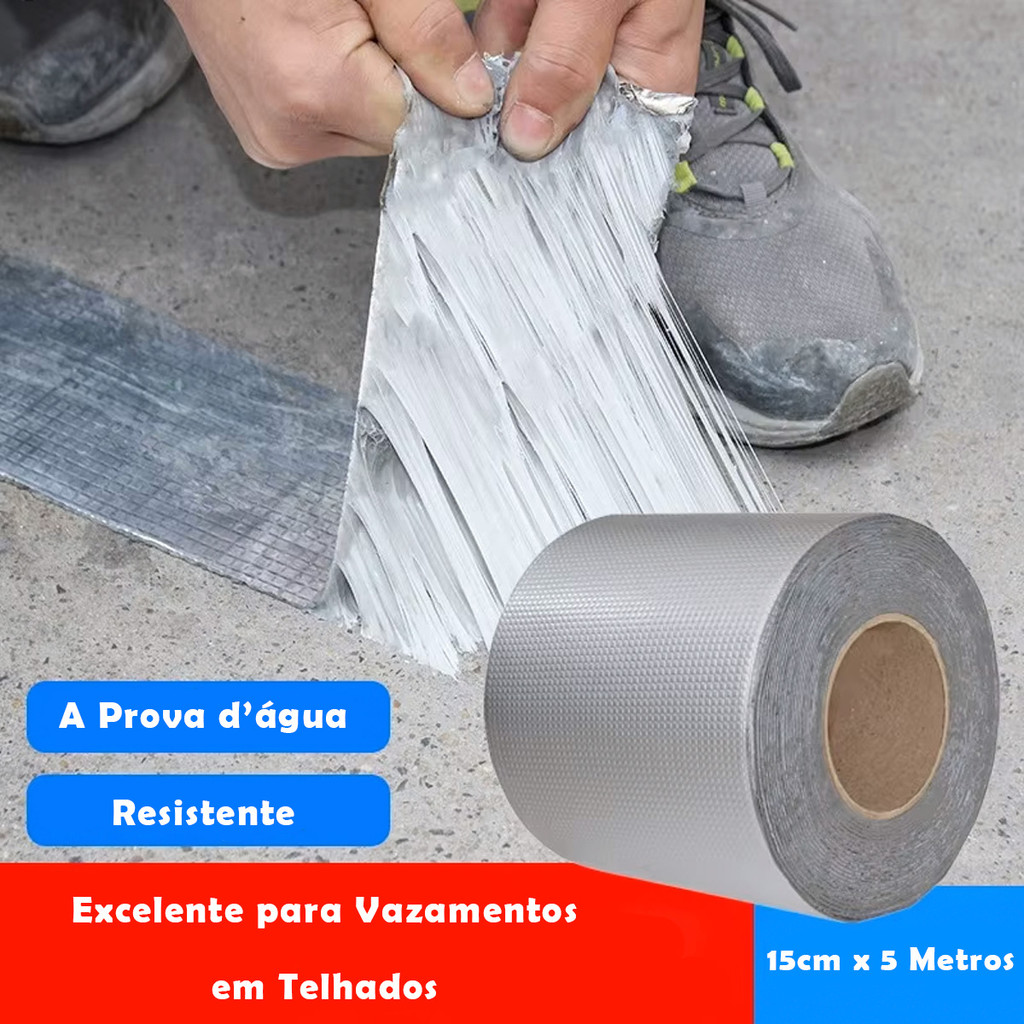 Fita Adesiva Alumínio Butil À Prova Dágua Super Resistente Vedação Multiuso Rufo em Oferta na Shopee