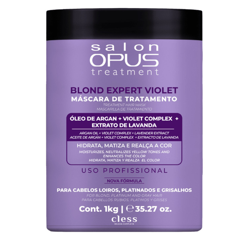 Mascara de tratamento Cless Blond Violet Matizadora Salon Opus 1kg em Oferta na Shopee