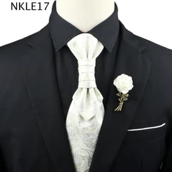 NKLE17 Gravatas Florais , Jacquard Ascots , Roupa De Pescoço Para Noivo , Gola Tecida Com Laço , Gravata Formal De Negóc