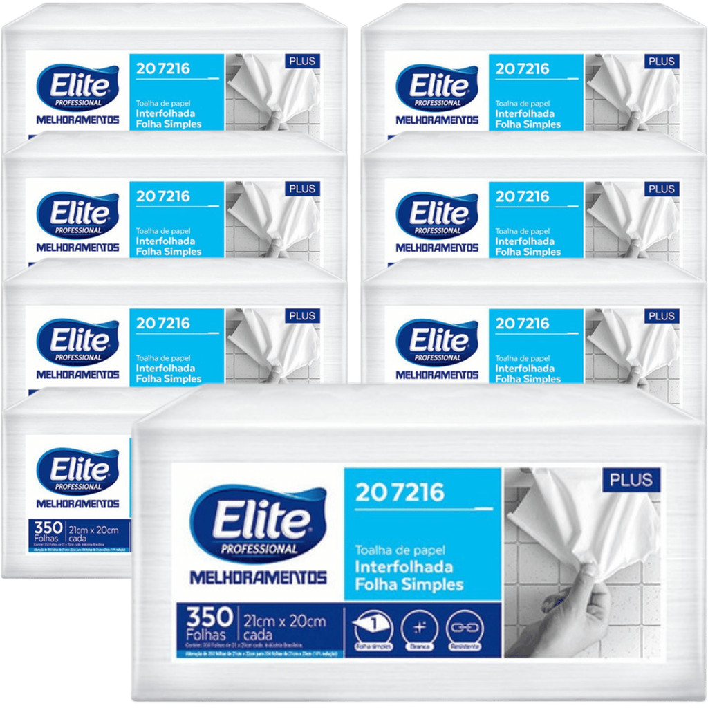 Papel Toalha Interfolha Folha Simples Elite Plus 2800 Fls 21X20cm 8 Pacotes de 350 Folhas Cada Toalha Papel Interfolha em Oferta na Shopee