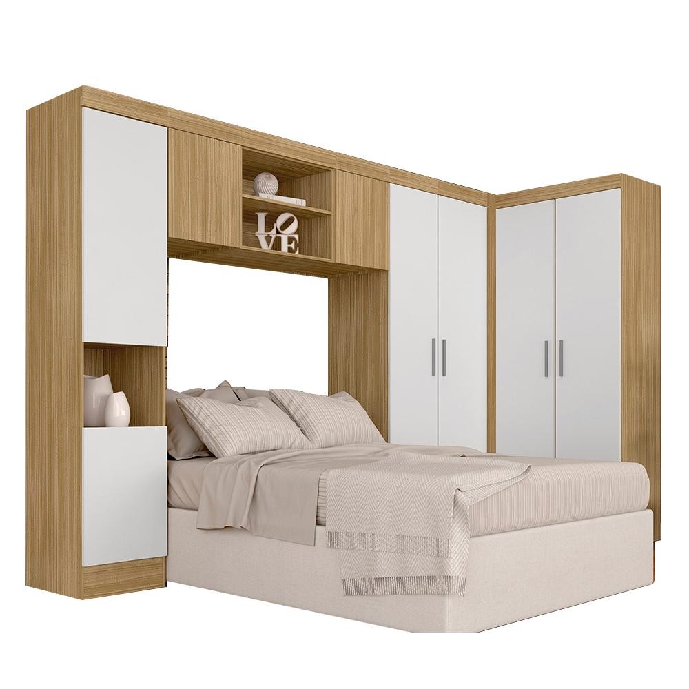 Guarda Roupa Casal Modulado Maeve Boreal/branco - Móveis Arapongas - Home & Living