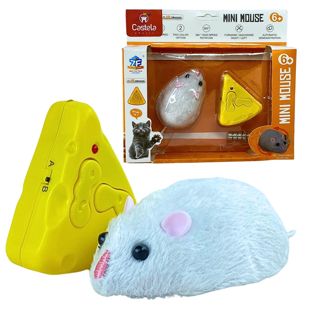 Rato Branco Brinquedo Interativo Para Gatos Movimento Controle Remoto Castela em Oferta na Shopee