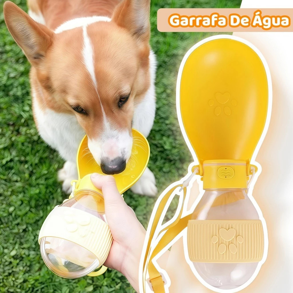 Garrafa De Água 2 Em 1 Portátil Para Gatos Cães E Dispensador Multifuncional em Oferta na Shopee