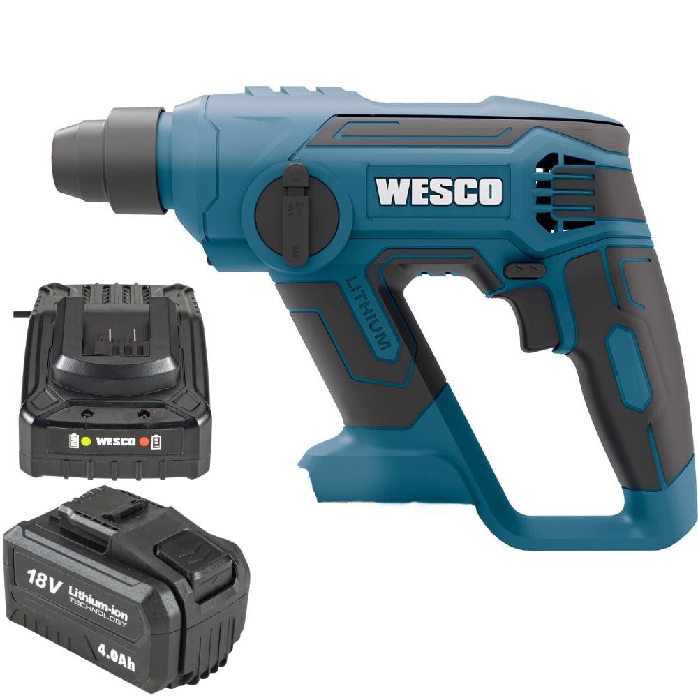 Martelete Perfurador SDS-Plus 1,3J com Bateria 18V e Carregador Bivolt WESCO em Oferta na Shopee