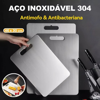 Tábua De Corte 304 Aço Inoxidável Antibacteriana À Prova De Mofo 46 Cm Tábua De Cozinha em Oferta na Shopee