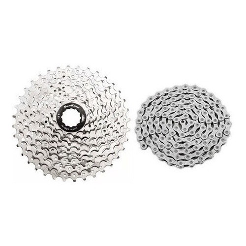 Cassete Bike Sunrace K7 M98 9v 11/36 + Corrente Gts Bike Mtb