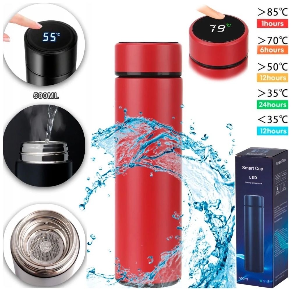 Garrafa Térmica Inteligente Sensor De Temperatura Digital Led Café Água Quente Gelado em Oferta na Shopee