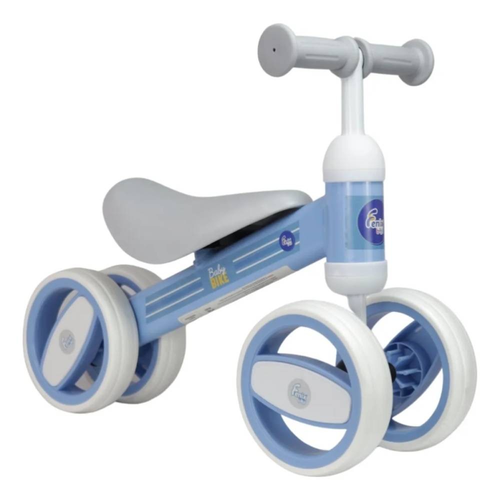 Bicicleta De Equilíbrio Azul 4 Rodas Fenix Infantil Sem Pedal Baby Bike