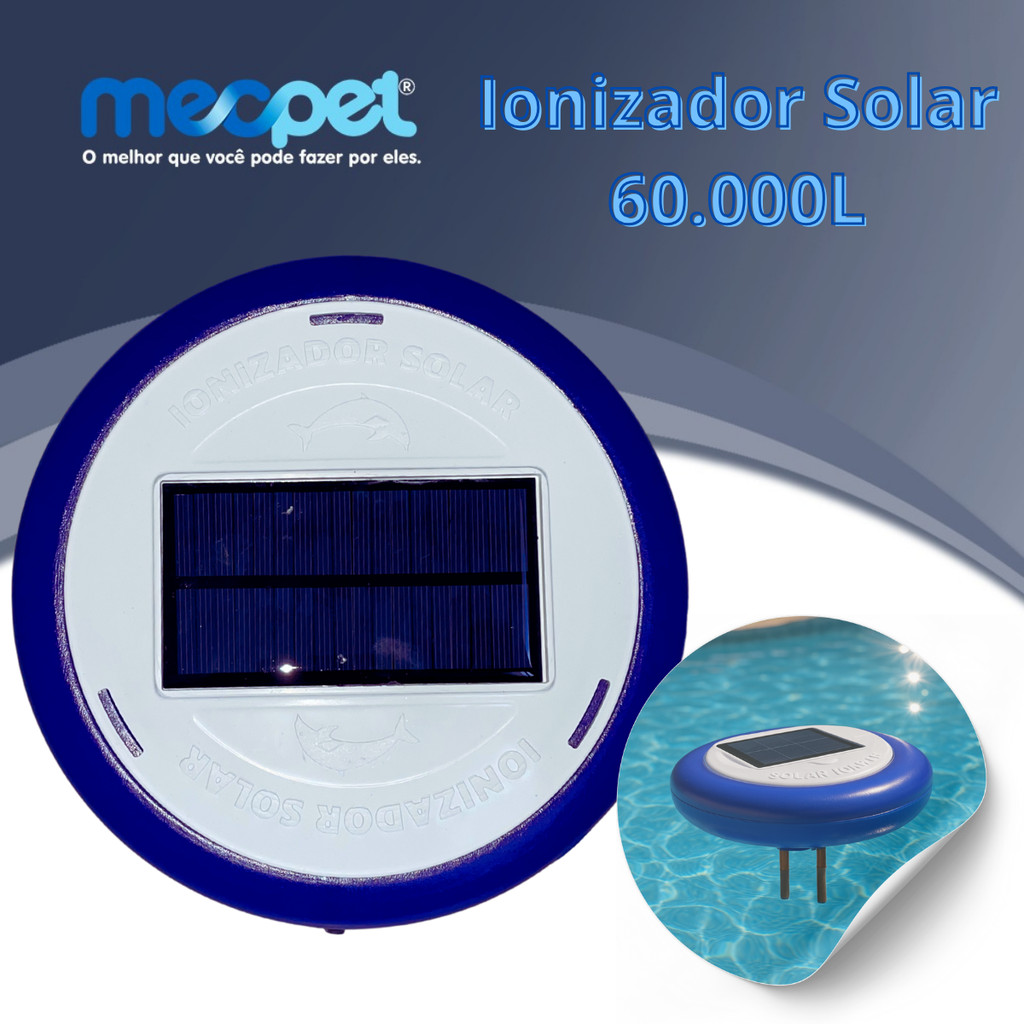 Ionizador Solar Piscina Até 50m³ 40000 A 60000 L Adeus Algas
