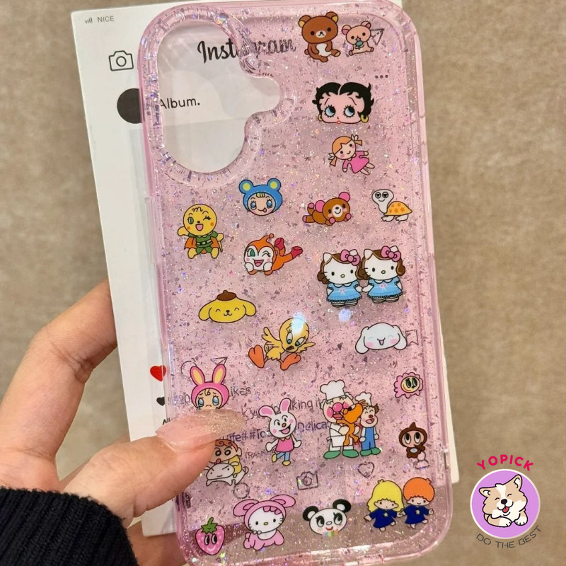 Capa De Telefone Com Captura De Cabeça De Personagem De Desenho Animado Para iPhone 16 16Pro 16Plus 16Pro Max 11 12 13 1