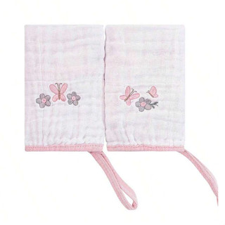 Kit Pano De Boca Baby Joy Soft Bordado Borboletas - 2 Peças em Oferta na Shopee