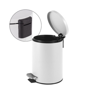 Lixeira Inox 5L Redonda Branca com Pedal Powermaid em Oferta na Shopee