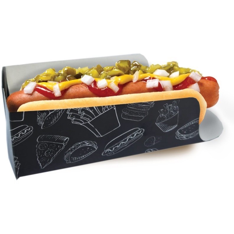 100 Peças - Embalagem hot dog / cachorro quente - Linha black em Oferta na Shopee