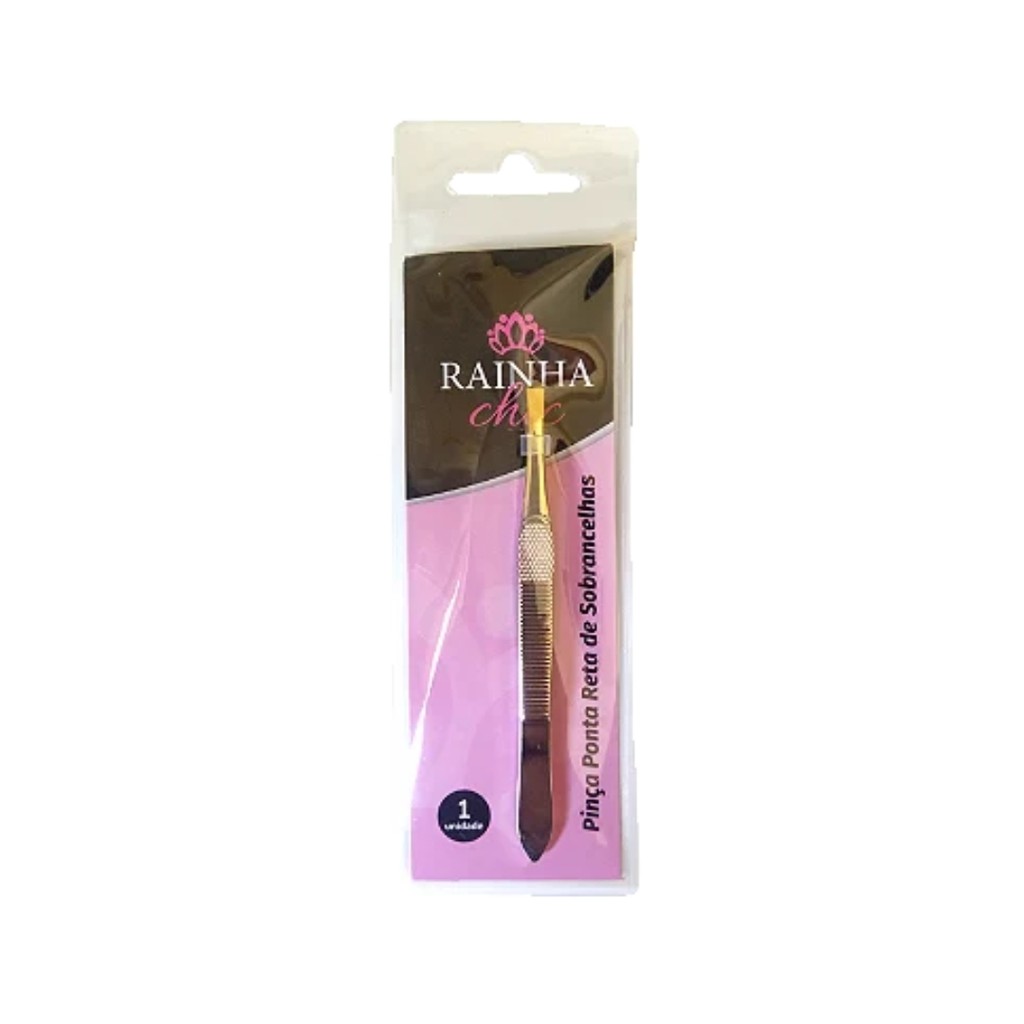 Pinça Ponta Reta para Designer de Sobrancelhas - Rainha Chic