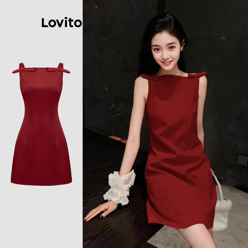 Lovito Vestido Casual Com Laço Frontal Verão/Primavera Para Mulheres L108ED775 - Women Clothes