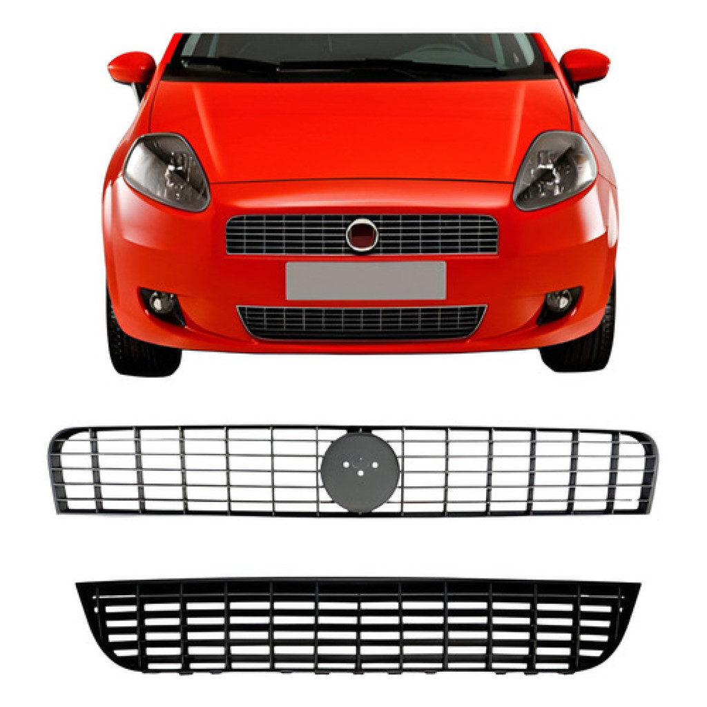 Kit Grade Punto 2007 08 09 10 2011 Superior/ Inferior Preta