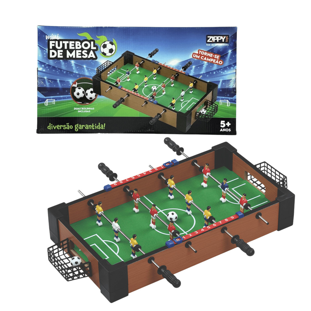 Jogo Mini Mesa de Pebolim 40,5cm +5 Anos Zippy Toys - 10348 em Oferta na Shopee