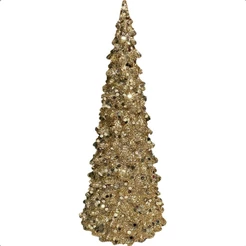 Árvore de Natal Pequena Iluminada com Led de Acrílico com Glitter e Lantejoulas