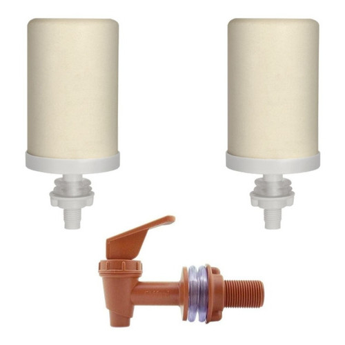 Kit 2 Velas E Torneira Filtro De Barro Tripla Acao Sao Joao