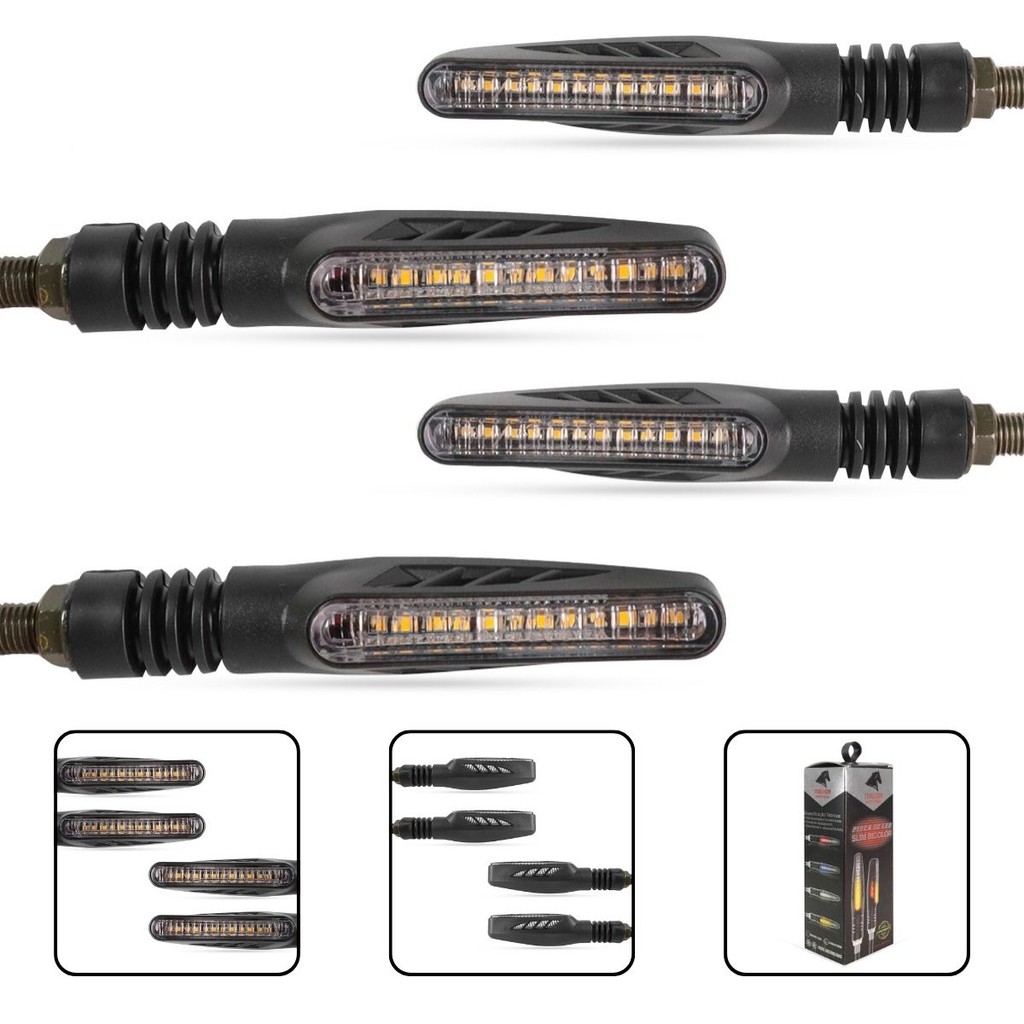 Kit Pisca Led Sequencial Stallion Dianteiro/Traseiro Cb 300 Twister Xre 300 Titan 125/150