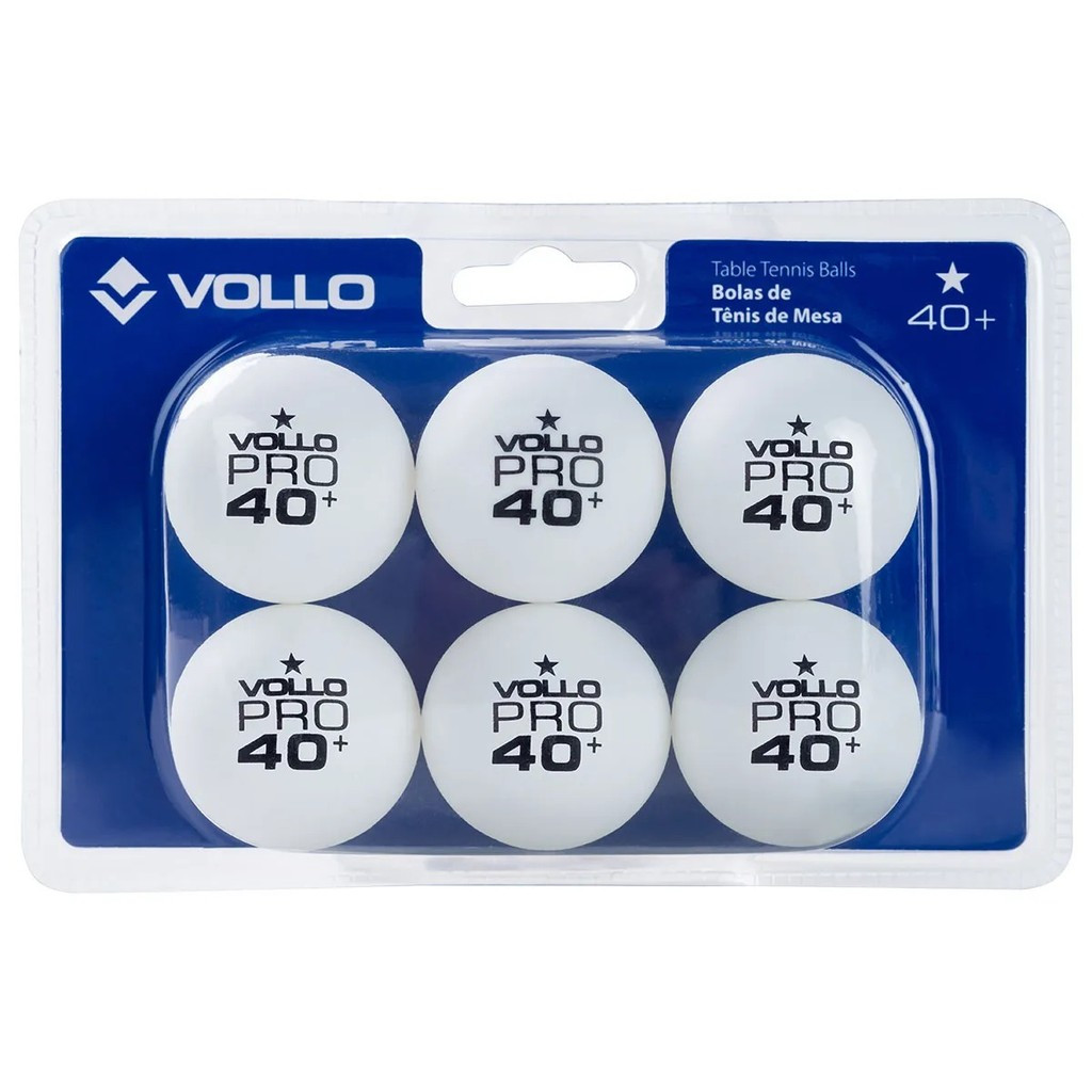 Kit Bolas Tenis de Mesa Ping Pong 6 Unidades Vollo Branca