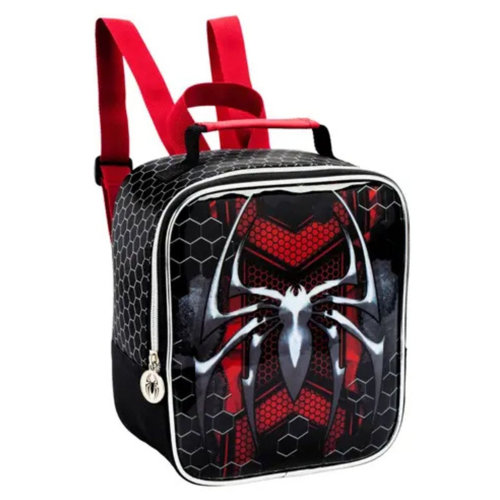 Lancheira Homem Aranha Térmica Infantil Escolar Silver Aranha Spidey Spider Man Denlex