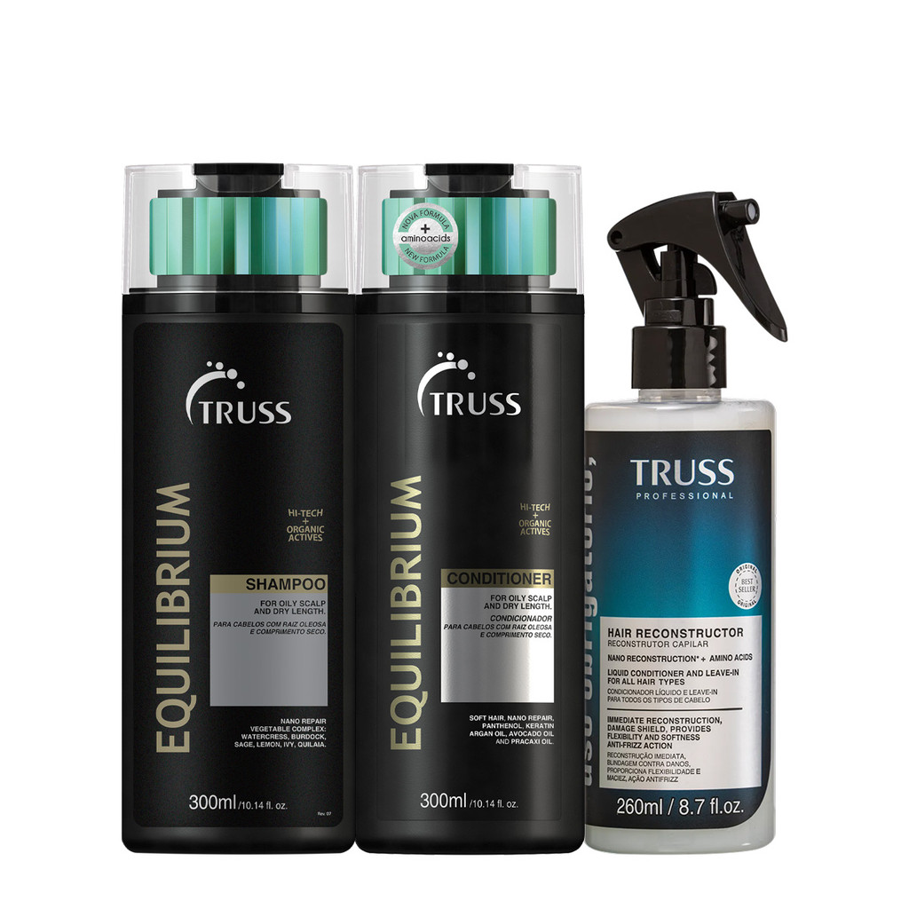 Kit Truss Equilibrium Uso Obrigatório Duo Reconstrutor Líquido (3 produtos) em Oferta na Shopee